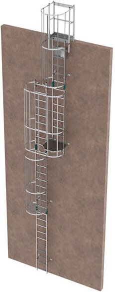 Matisère - Ortsfeste Steigleitern mit Tür - Steighöhe von 10,22 bis 11,06m - CRINO-SF/104-7871