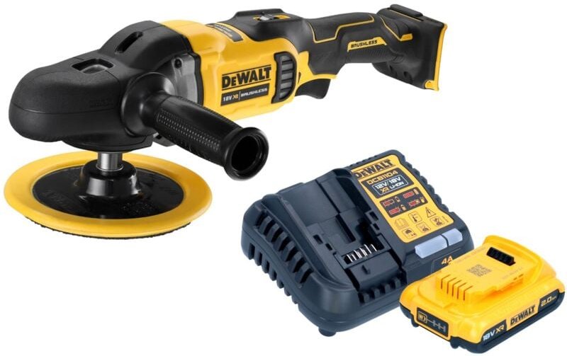 Dcm 849 D1 Akku Exzenter Poliermaschine 18 v 180 mm Brushless + 1x Akku 2,0 Ah + Ladegerät - Dewalt