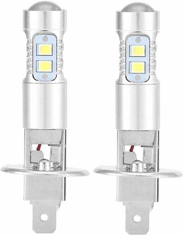 Scheinwerferlampen, 2x H1 6000K Ultra White 100W Abblendlicht-LED-Scheinwerferlampen-Kit