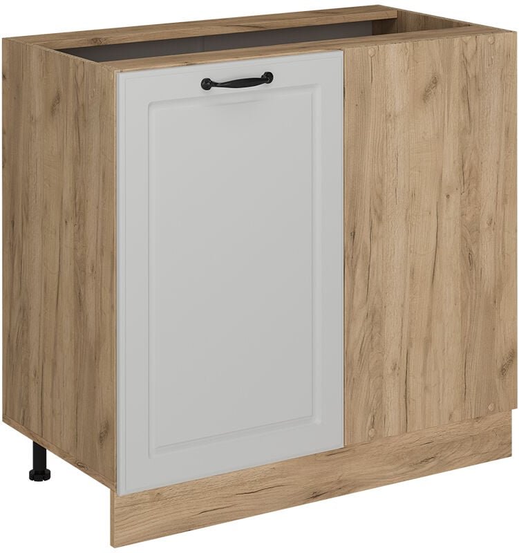 Eckunterschrank R-Line, Weiß Landhaus, 86 cm ohne Arbeitsplatte, Vicco