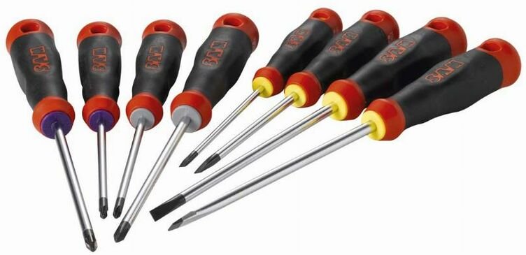 Sam Outillage - Satz von 8 Schraubendrehern s1 Schlitz phillips pozidriv sam - TJ8