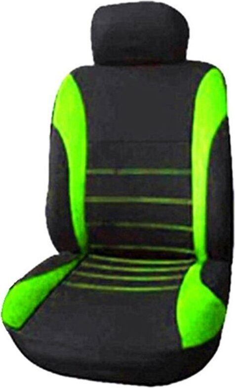 Vordersitzbezüge fürs Auto, Sport-Schalensitzbezug mit Frontairbag-Vorbereitung, Autositzbezüge (Schwarz + Grün)