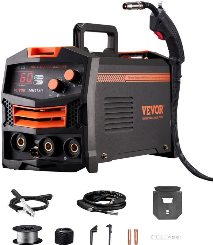 MIG-Schweißgerät, 130 a synergetische MIG-Schweißmaschine, gasloses Fülldraht-Welder, tragbarer MIG-Schweißer mit IGBT-W...