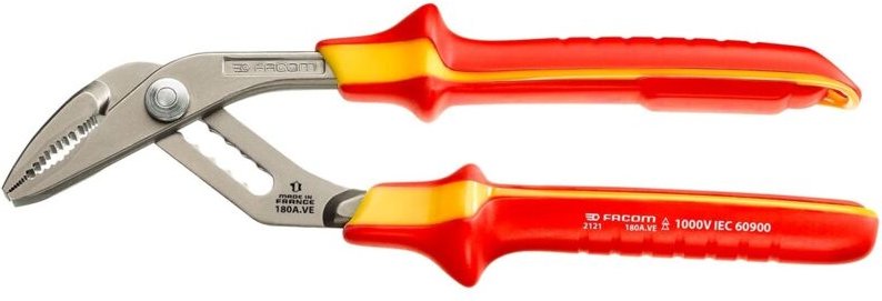 Isolierte Steckdosenleistenzange – 25 cm – Facom Isolierte rutschfeste Hülle 1000 Volt – 180 a.ve