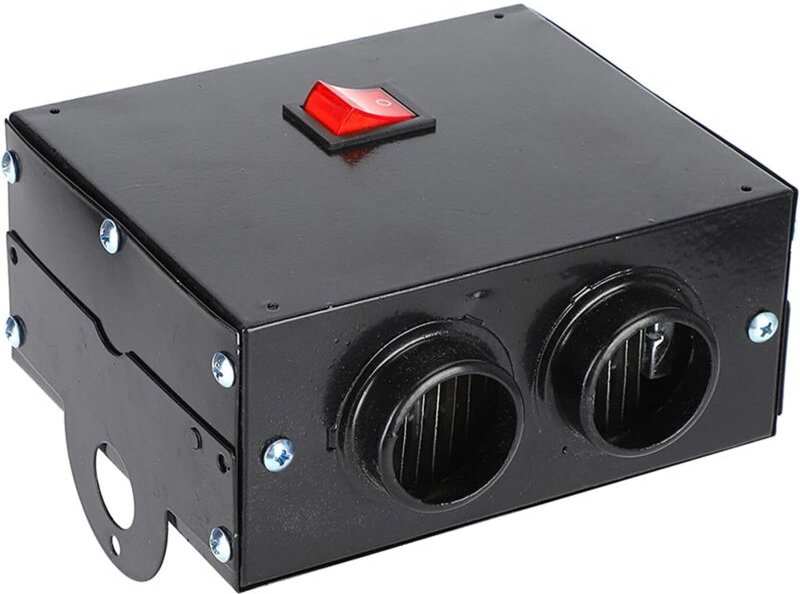 Schwarze Autoheizung, tragbare Autoheizung, tragbarer Defogger, leiser Lüfter, schnelles Aufheizen, 600 W (12 V)
