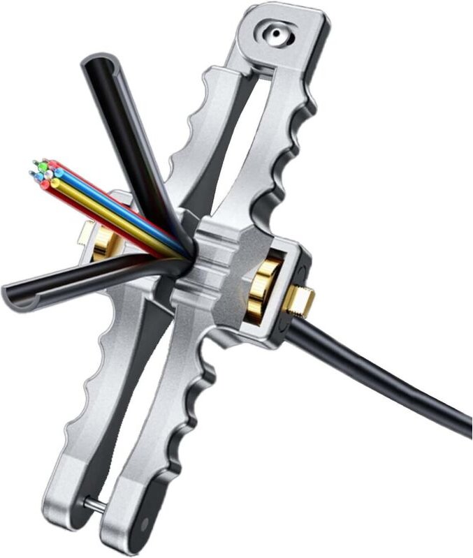 Elfcam - CS07 Abisolierzange in Längsrichtung, ergonomisch, für alle Kabel von 10 bis 25 mm, aus hochwertiger Aluminiuml...