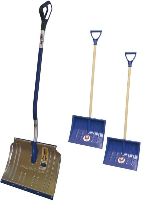 vasalat Winter Set Kinder Schneeschaufel aus Holz mit D-Griff Maxi, Räumbreite 24,5cm, 1x Schneeschaufel Alu mit Klick-S...