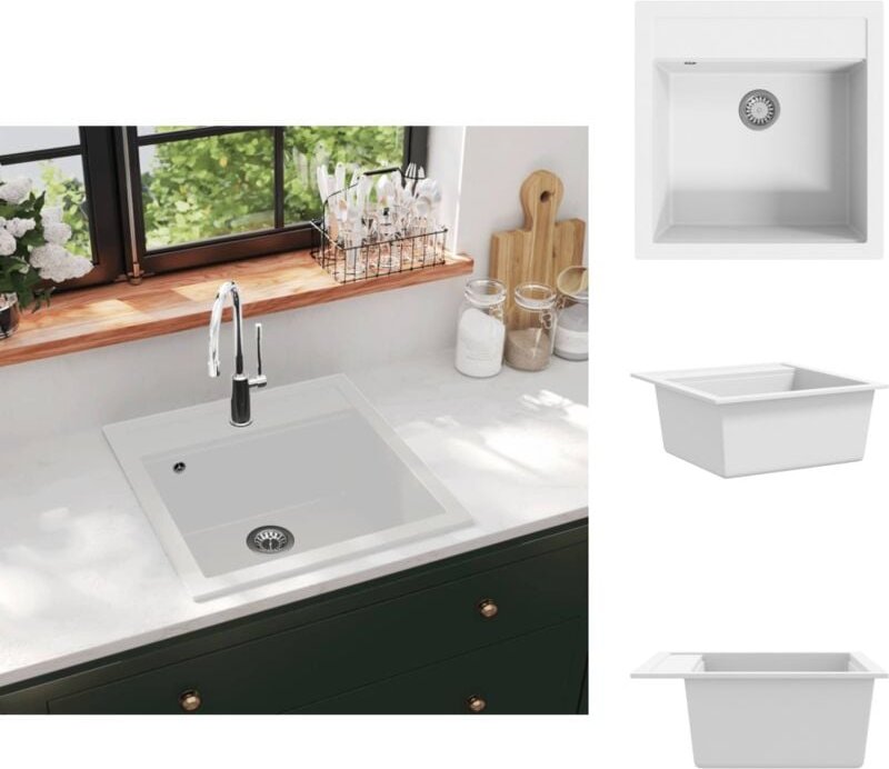 Küchenspülen & Spülbecken - Living Granitspüle Einzelbecken Weiß