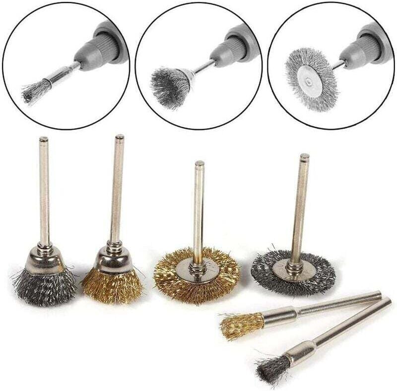 36-teiliges Drahtbürsten-Set, Polierbürsten aus Stahl und Messing, Drahtbürsten, Polieren, Reinigen, Messing, Rotationsw...