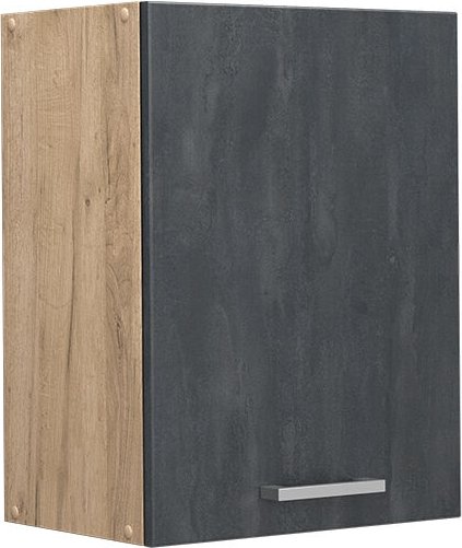 Küchenoberschrank R-Line, Schwarz Beton, 45 cm Vicco