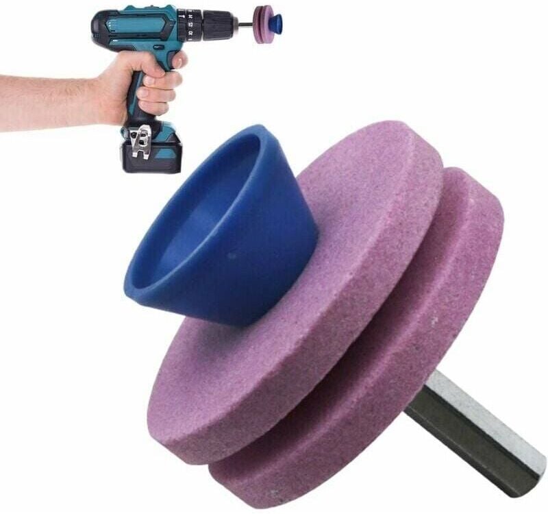 Mumu - Rasenmäher-Messerschärfer, Gartenwerkzeug-Schärfrad, Spitzer-Rasenmäher-Werkzeug-Ersatz (Rosa)