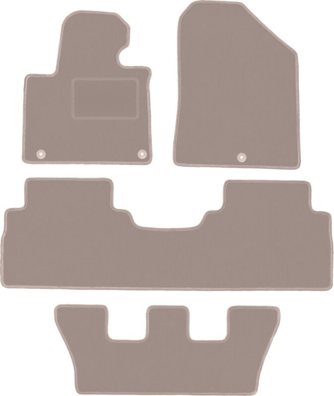 Beige Velours-Fußmatten für: Kia Sorento III 7-Sitzer (2015-)