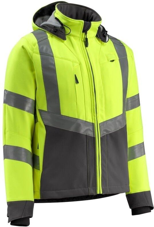 Thumbnail - MASCOT Safe Supr Softsh-Jacke Blackpool Gr. 2XL hi-vis glb/dunkelanthr 15502-246