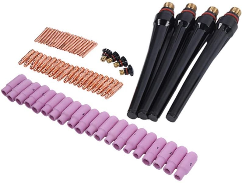 68-teiliges WIG-Schweißbrenner-Set, Gaslinsen-Rückabdeckung, Schweißdüsen-Zubehör, WP-26, 17, 18, Hochwertige Keramik, G...