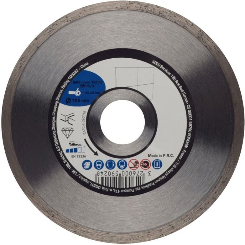 Keramik-Diamantscheibe für Fliesen, Durchmesser 125 mm Centrale Brico