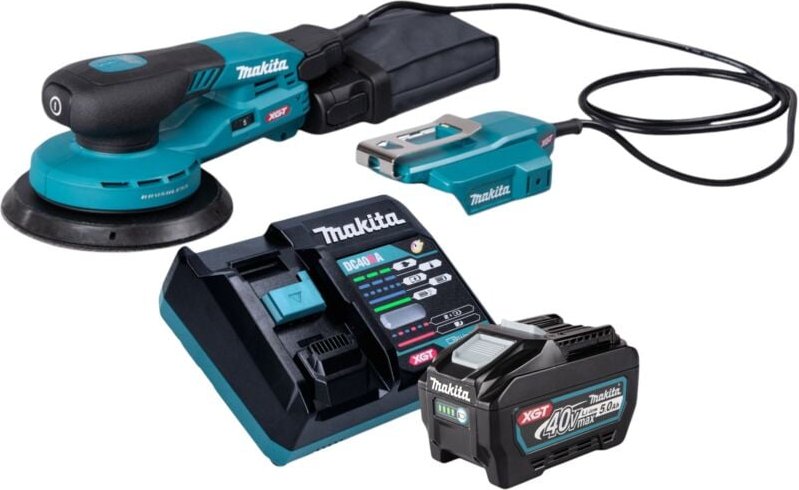 Makita BO 004 CGT101 Akku Exzenterschleifer 40 V max. 150 mm 3,0 mm Hub Brushless + 1x Akku 5,0 Ah + Ladegerät