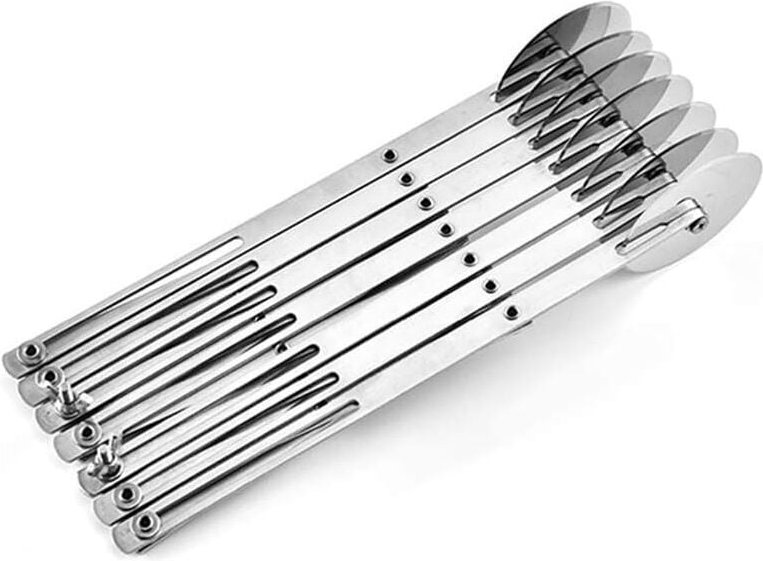 Teigschneider, Kuchenteiler, 7 verstellbare Teigräder aus Edelstahl, multifunktionaler Edelstahl