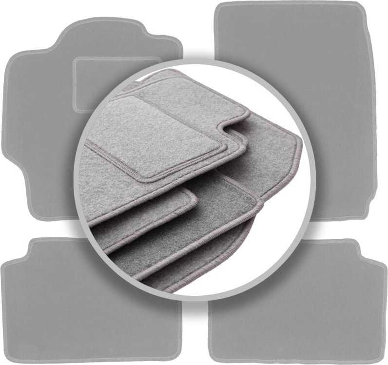 Graue Autofußmatten für: Mazda 323 BJ Limousine, Fließheck, Break, Kombi (1998-2003)