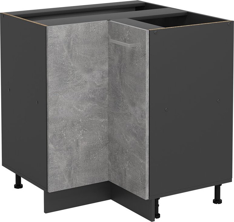 Vicco - Eckunterschrank R-Line, Beton, 75.6 cm ohne Arbeitsplatte