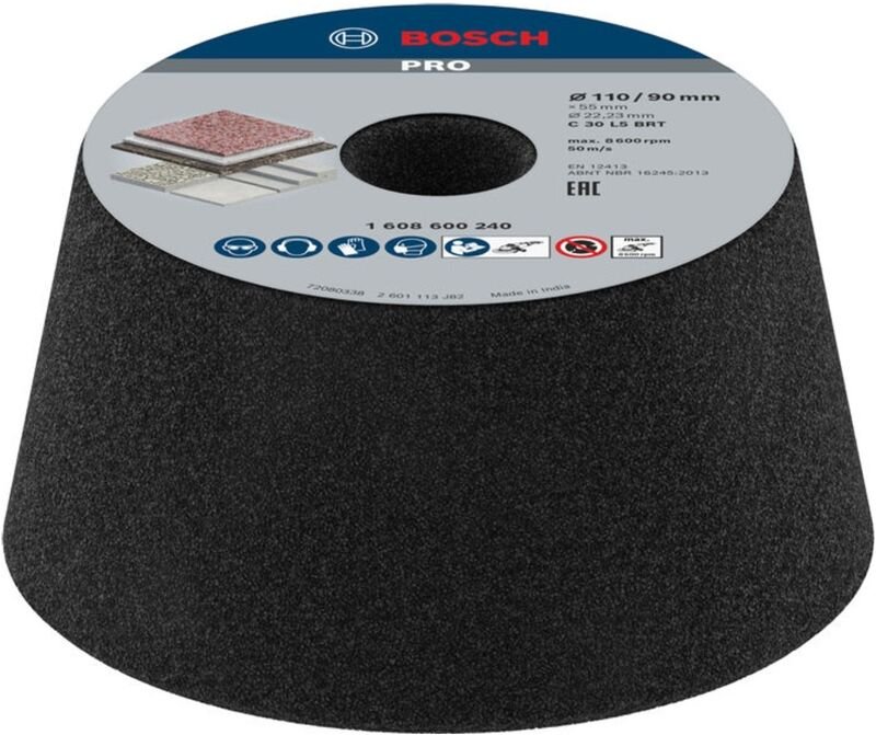 Schleiftopf, konisch-Stein/Beton 90 mm, 110 mm, 55 mm, 30 - Bosch