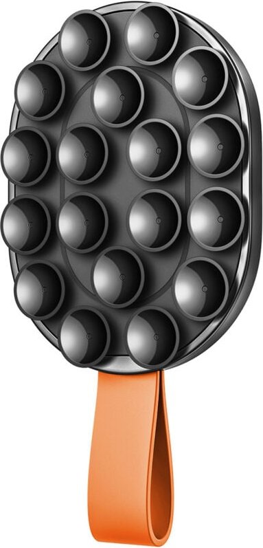 Magnetischer Telefonhalter 4,7-7'' mit Saugnäpfen für Glasspiegel - Schwarz und Orange