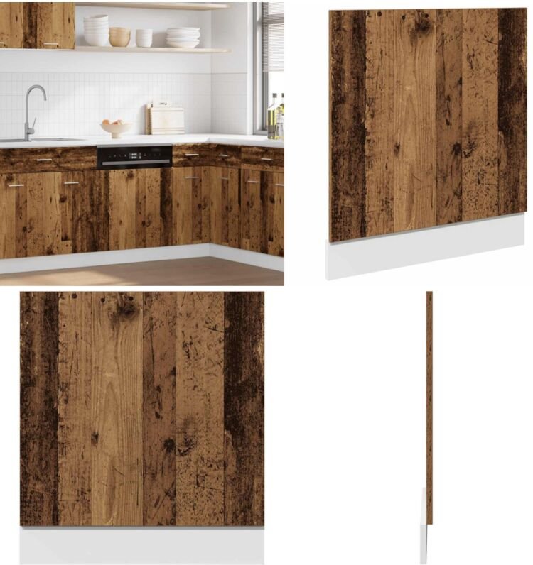 Geschirrspülerblende Altholz-Optik 60x1,5x67 cm Holzwerkstoff - Vidaxl