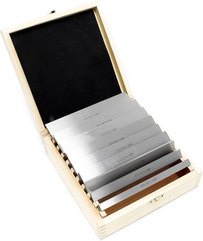 Wiltec Parallelunterlagen Set 18-teilig 160mm, 9 Paar Schraubstockunterlage aus Werkzeugstahl, Fräsunterlagen, Unterlegl...