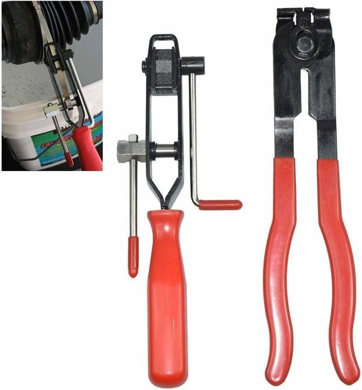 Schlauchklemmenzange, 2 Zangen, Kardanklemmenzange und Crimpbandklemmenzange - Ulisem