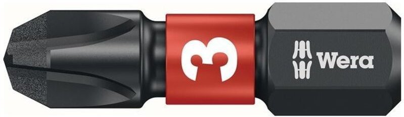 Impaktor Bit für Phillips, 1/4 Zoll c 6,3 Set, Kreuzschlitzgröße: 3 10 Stk - Wera