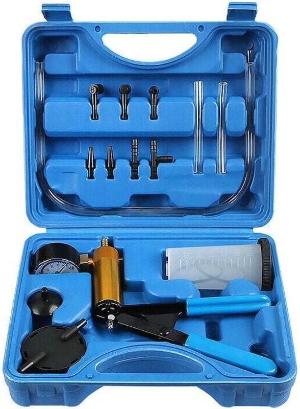 Manuelle Vakuumpumpe, Bremsentlüfter, Hand-Vakuumpumpentester mit Adaptern, Bremsflüssigkeits-Entlüftungswerkzeug für di...