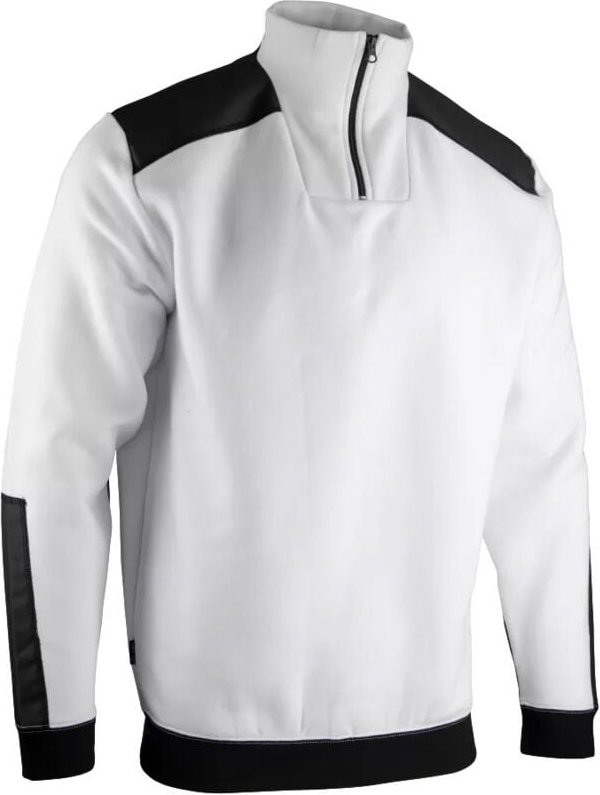 Thumbnail - LMA - Zweifarbiges Sweatshirt mit Trucker-Kragen Weiß - 8088-M