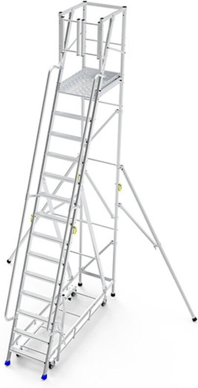 Matisère - Stehleiter 13 Stufen - Maximale Arbeitshöhe 5.25m - Embase roulante - ER13-KRE