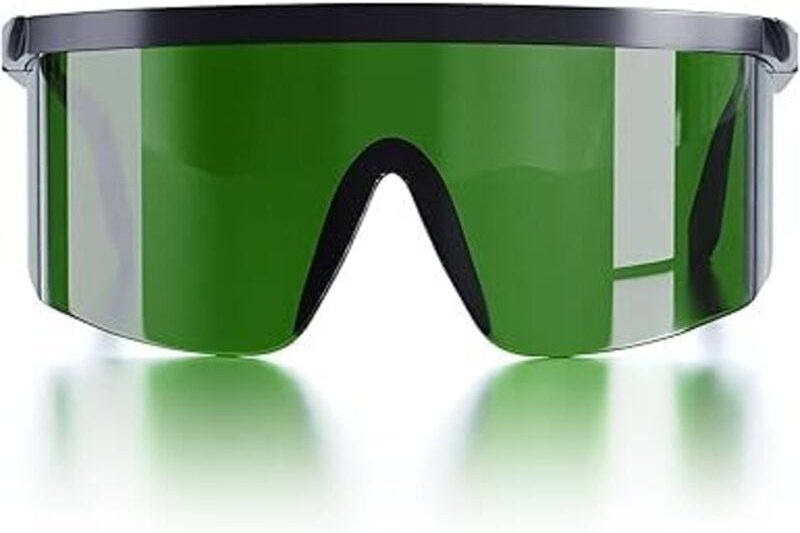 Laserschutzbrille, IPL 200–2000 nm Laser-Augenschutz, UV-, Blau-, Rot- und Infrarot-Blockierung, verstellbar, Grün