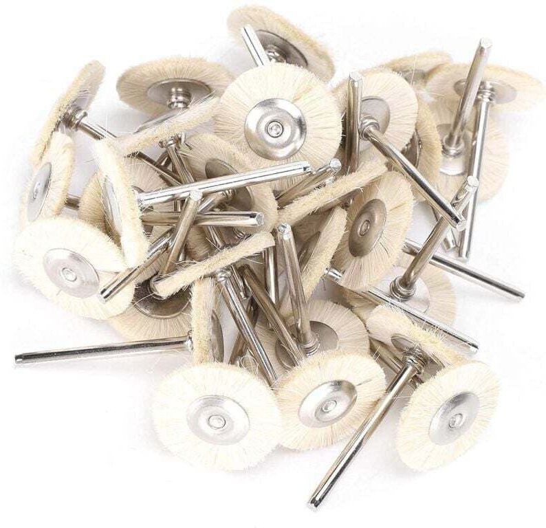 Ymyny - 30-teiliges Drahtbürstenset, Messing-Stahldrahtbürsten-Polierräder, Komplettset für Dremel-Rotationswerkzeuge (S...
