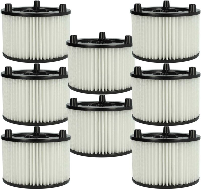 8x Faltenfilter Ersatz für Bosch 2609256F35 für Staubsauger - Patronenfilter, Weiß - Vhbw