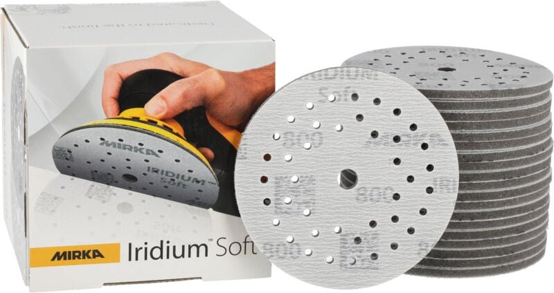 Iridium Soft Schleifscheiben ø 125 mm / Korn P800 / Klett Multifit / 20 Stück / schaumbasiertes Schleifmittel für präzis...