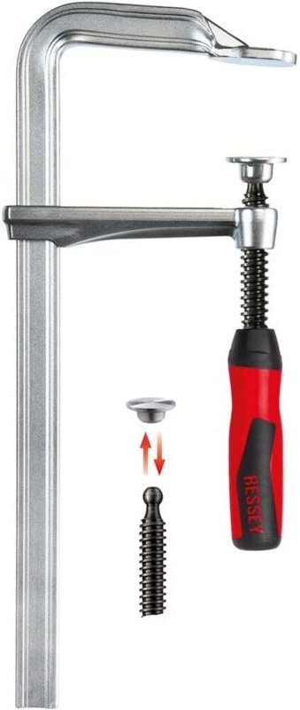 Original Ganzstahl-Schraubzwinge gz mit 2-Komponenten-Kunststoffgriff