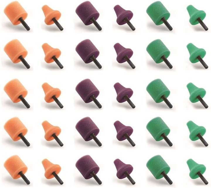 Polierschwamm Set pp-mix 35 hex 30 VE30 je 5x pz-o /-v /-g / pk-o / -v /-g - Flex