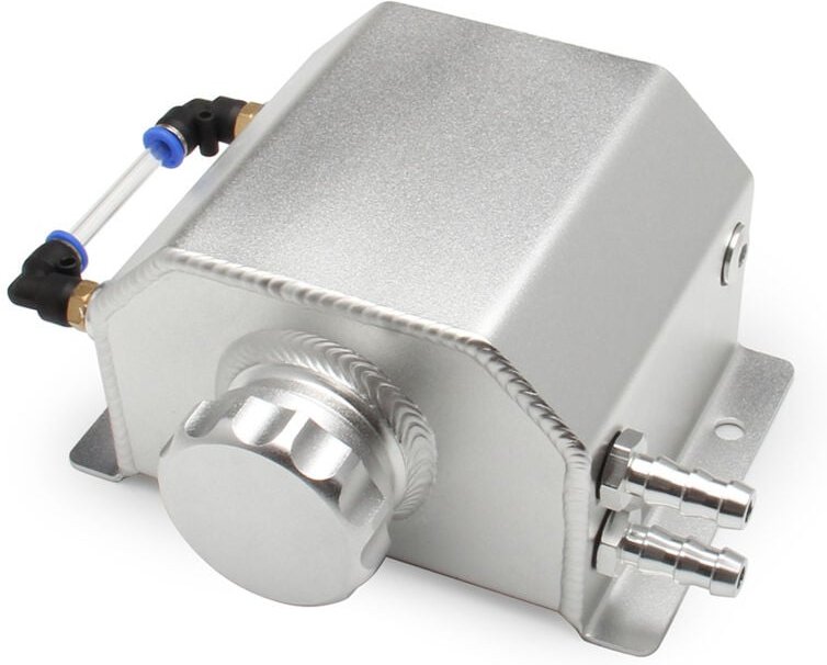 1L/2L Automodifikation Quadratischer Öltopf für Luftmaschinen, Überlauftopf aus Aluminiumlegierung