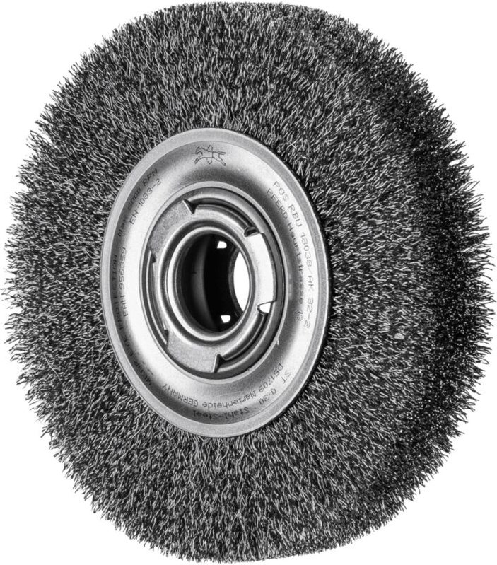PFERD TOOLS Rundbürste breit ungezopft RBU Ø180x38xvariable Bohrung Stahl-Draht-Ø0,30 Schleifbock