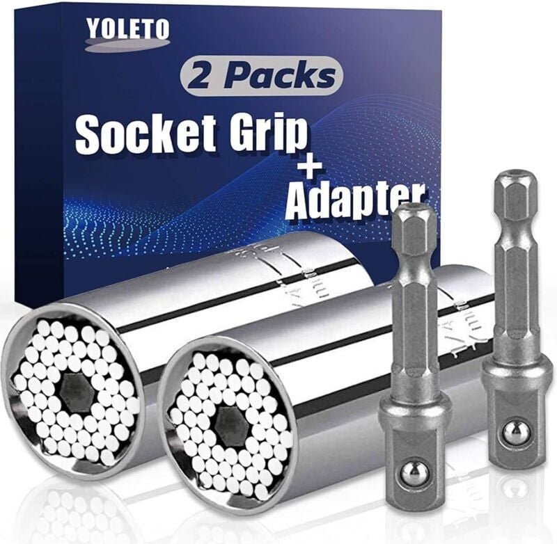 Thumbnail - Universal-Steckschlüssel – 2-teiliges Geschenk für Väter/Männer, 7–19 mm Multifunktions-Reparatur-Ratschenschlüssel-Gadg...