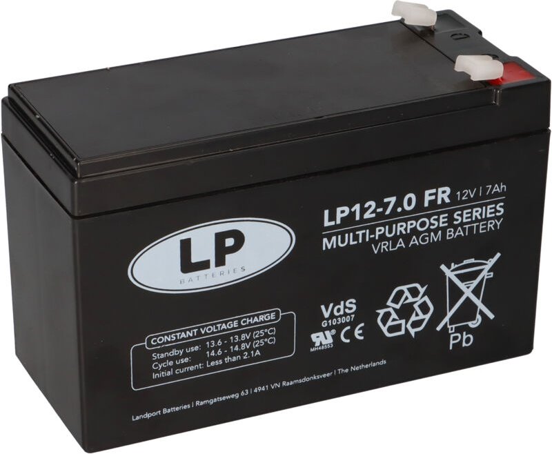 Bleiakku 12V 7Ah agm Batterie nsa LP12-7 T1 - Landport