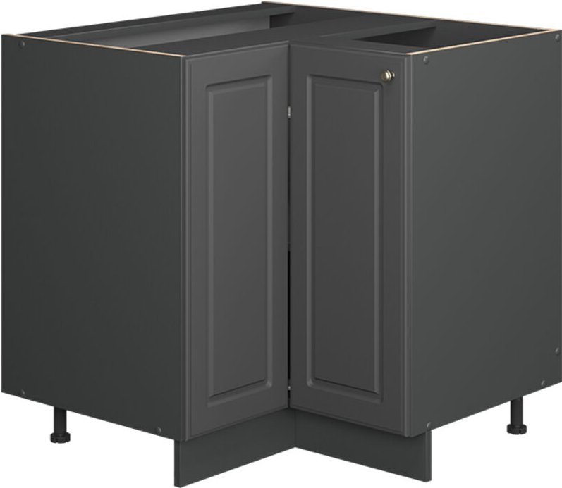 Eckunterschrank Fame-Line, Anthrazit-Gold Landhaus, 80.5 cm , AP Eiche, Vicco