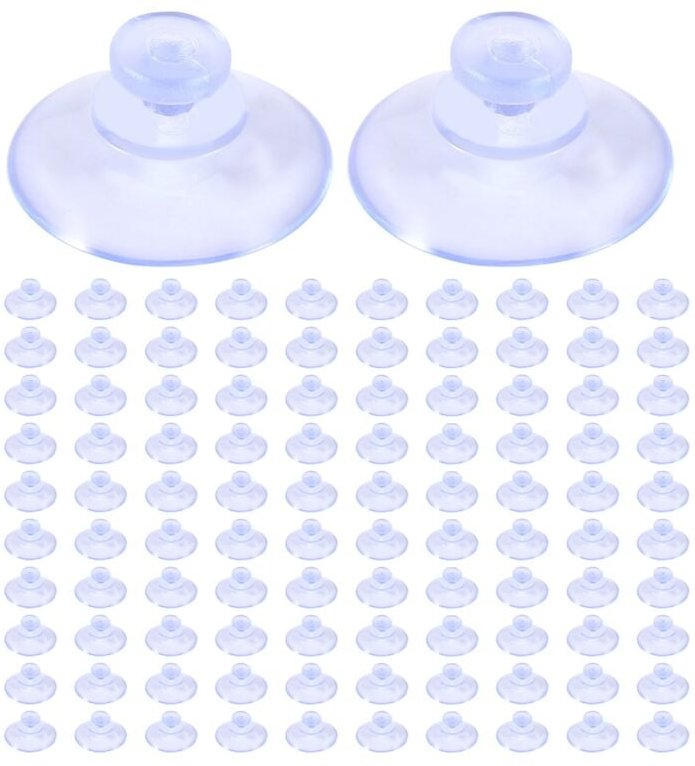 Tlily - 100 StüCke Transparente SaugnäPfe, Kunststoff-SaugnäPfe, Pads Ohne Haken für Outdoor, KüChe, Bad, Fenster 20 Mm