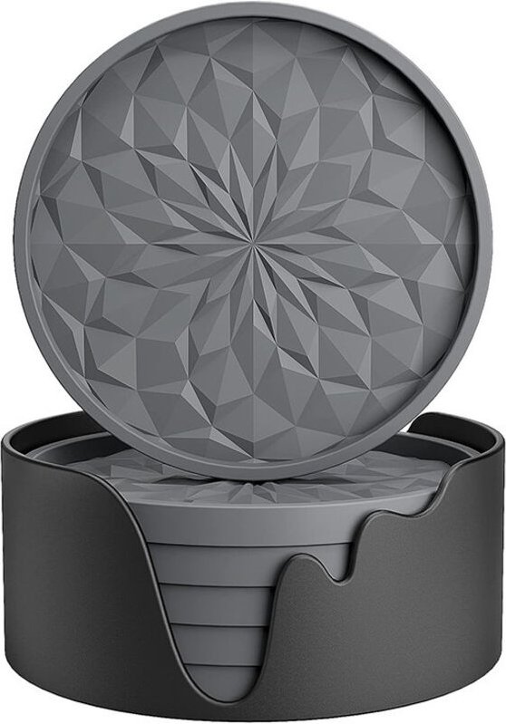 Dessertbecher aus Silikon mit Halter, 6er-Set, Untersetzer für heiße oder kalte Getränke, rutschfest, antihaftbeschichte...