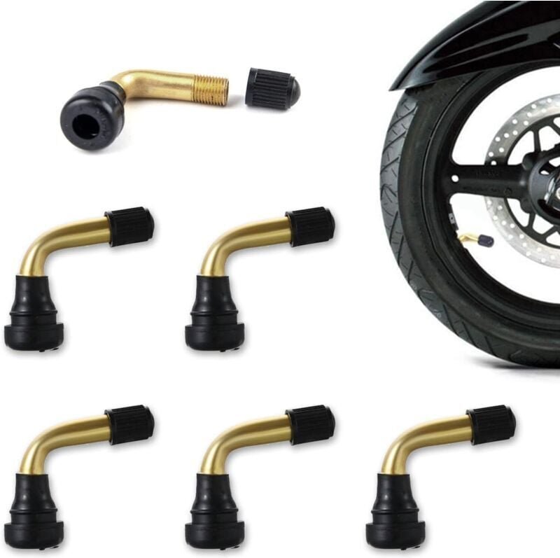 KZQ - Steli valvola tubeless per moto angolo di 90°, steli in ottone PVR70 per motociclette, auto, biciclette e veicoli ...