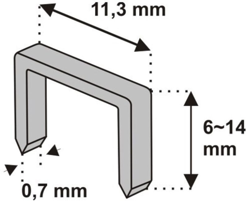 DEDRA Klammern 14 mm - 1000 Stück für Polsterhefter