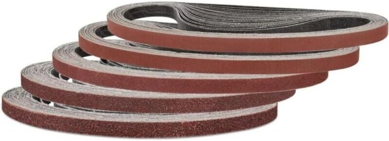 25 Stück Schleifbänder 9 x 533 mm, Korn 60/80/120/240/400 für Bandschleifer, ideal für Holz und Lack