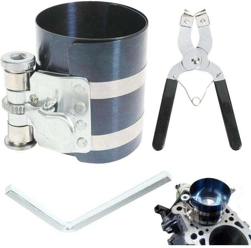 UlisemCar-Kolbenringzange, 3-Zoll-Kolbenringkompressor 53-175 MM Zange zum Entfernen von Kolbenringen für Kraftfahrzeuge...
