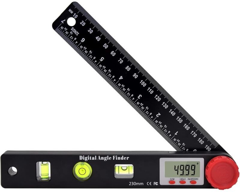 Digitales Winkellineal, Winkelmesser, Lineal, Wasserwaage, digitales Goniometer, 230 mm, 360°-Winkelmessgeräte mit horiz...